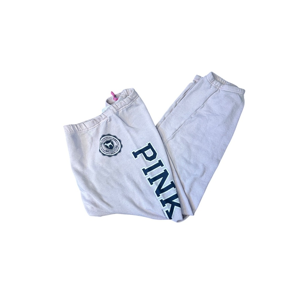 Victoria's Secret PINK Jogger Sweatpants Light Pink Logo Graphics Size M